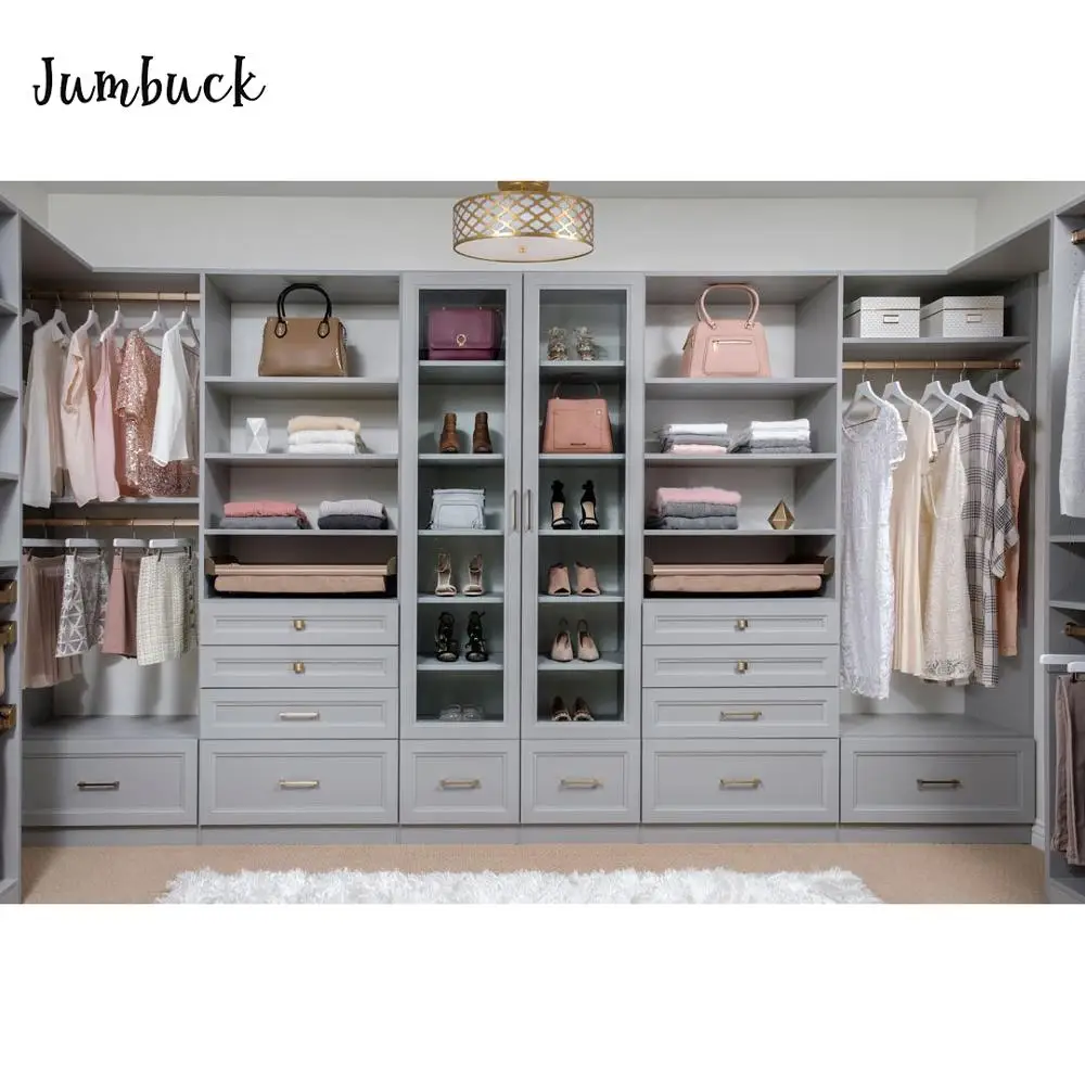 Список китайских заводских поставщиков, Серый L-образный Меламиновый открытый платяной шкаф, дизайн для мужчин