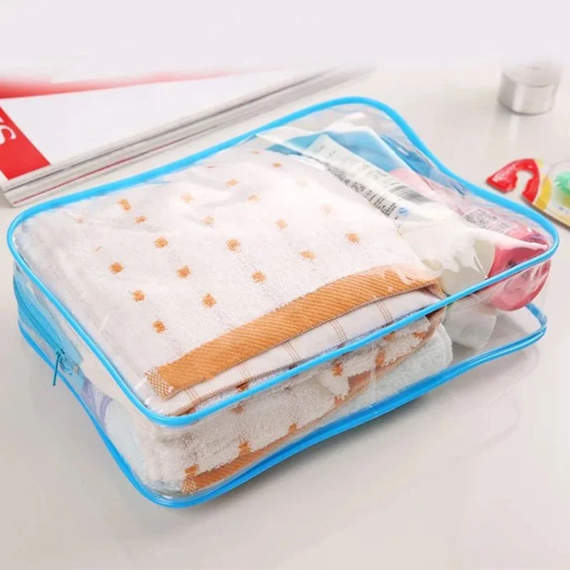 Different small medium large size & blue red yellow color pvc cosmetic bag pvc toiletry bag clear toiletry bag with low MOQ