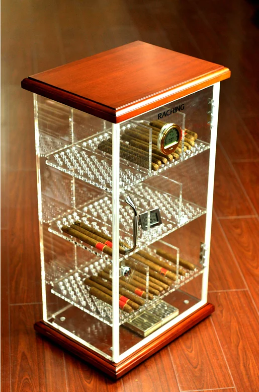 
2019 Cigar countertop retail unique display acrylic cabinet humidor factory 