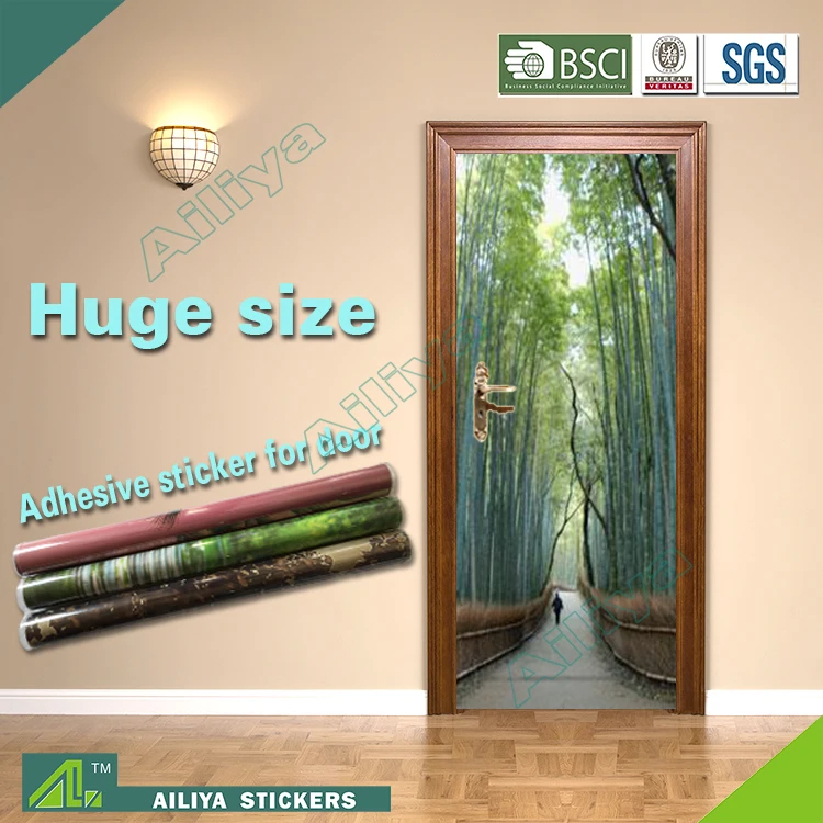 Customized Unique Cheap Waterproof Easy Peel Self Adhesive Decorative 3D Door Sticker