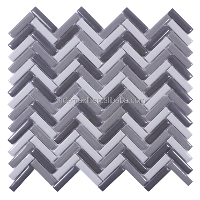 Crystalline Waved Surface Glazed Ceramic Mosaic, Green Symphony Porcelain Swimming Pool Tile