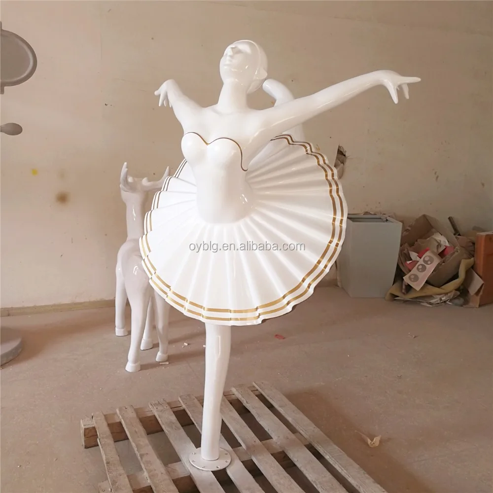 hand made high quality fiberglass rotary Dancing Girl Ballerina Sculpture