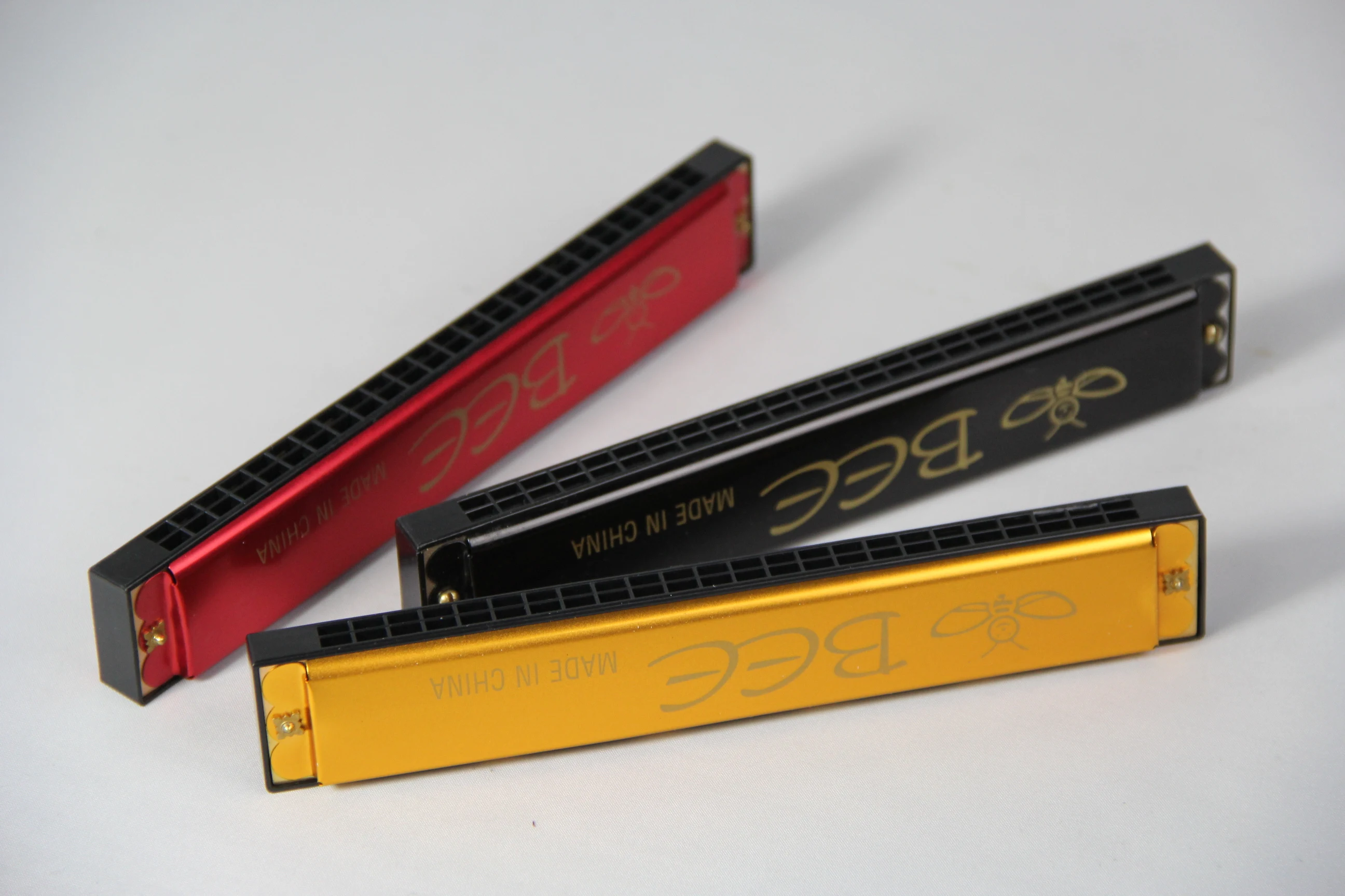 Bee brand 24 hole mouth organ harmonica colorful toy harmonica