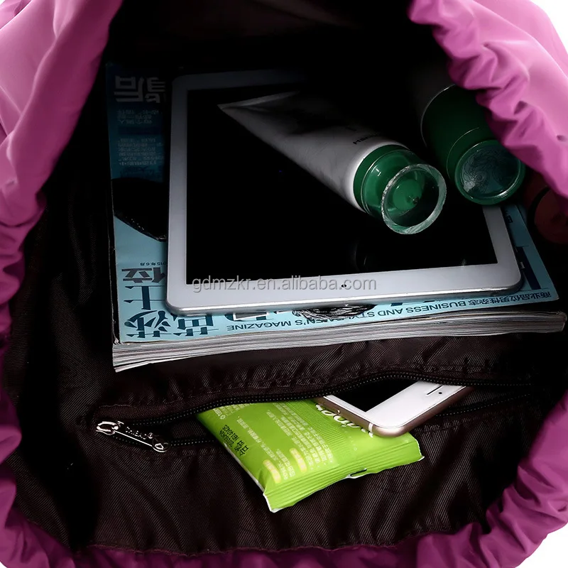 Оптом высокое качество Логотип Печатный водонепроницаемый полиэфир нейлон шнурок рюкзак сумка