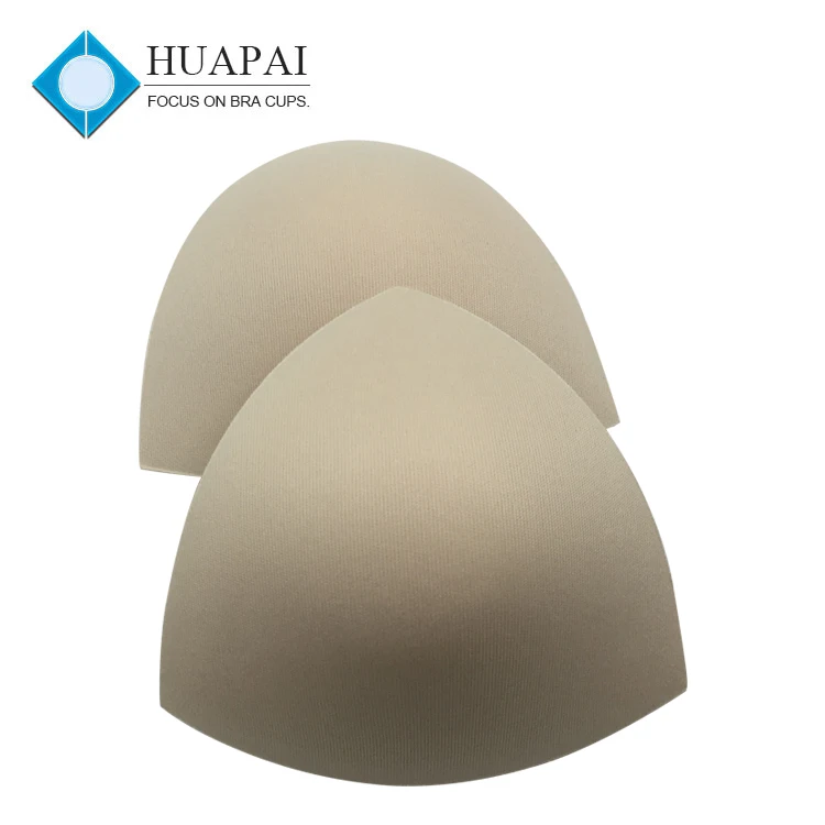 Huapai high quality custom sizes Sponge with Polyester push up triangle bra cups for bikini