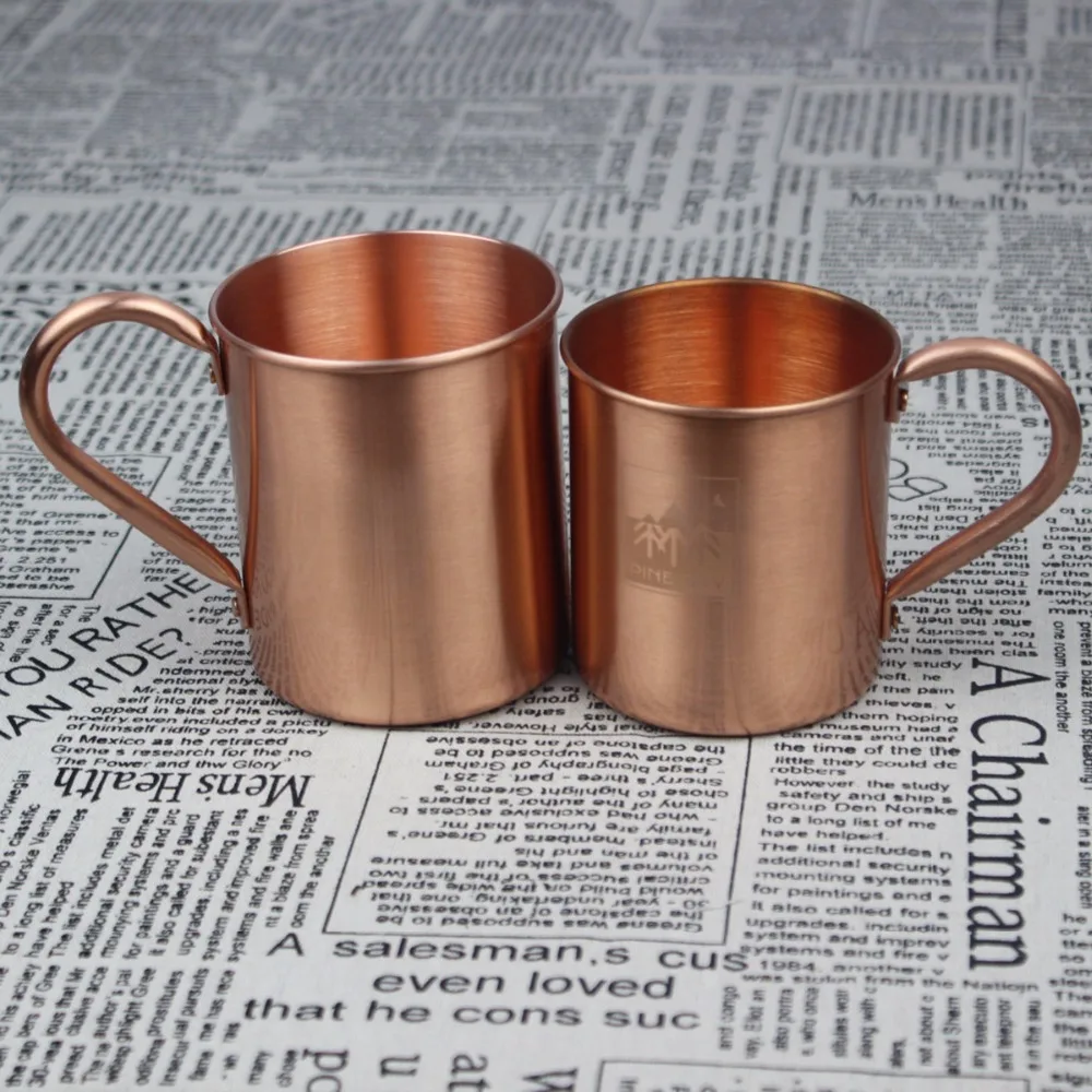 
European Tableware Copper Cup Liquor Beer Mug Unique Rose Golden Color Copper Cup and Mugs with Handle 
