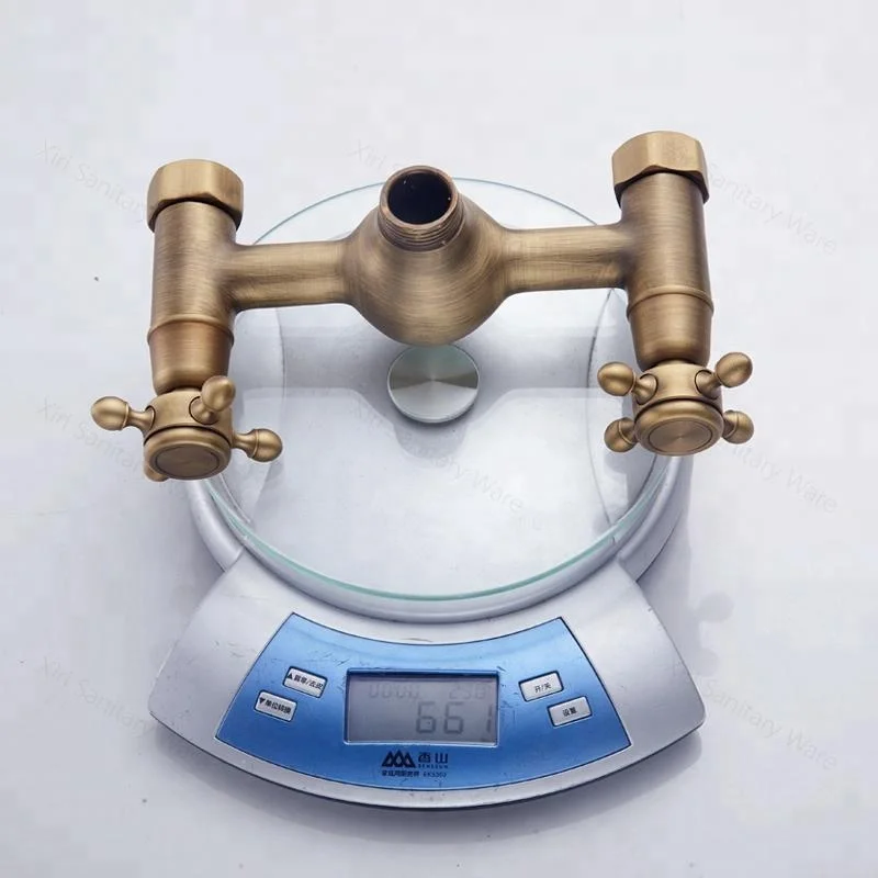 European antique brass shower set dual handle bronze bath shower faucets SF0260