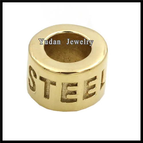 
Factory Custom Stainless Steel Silver Engraved Logo Bead 