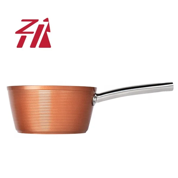 Hot Sale Nonstick Copper Ceramic Coated Aluminum Induction milk fry pan pot non stick Cook Kitchen Wares 5 Pcs Cookware Set