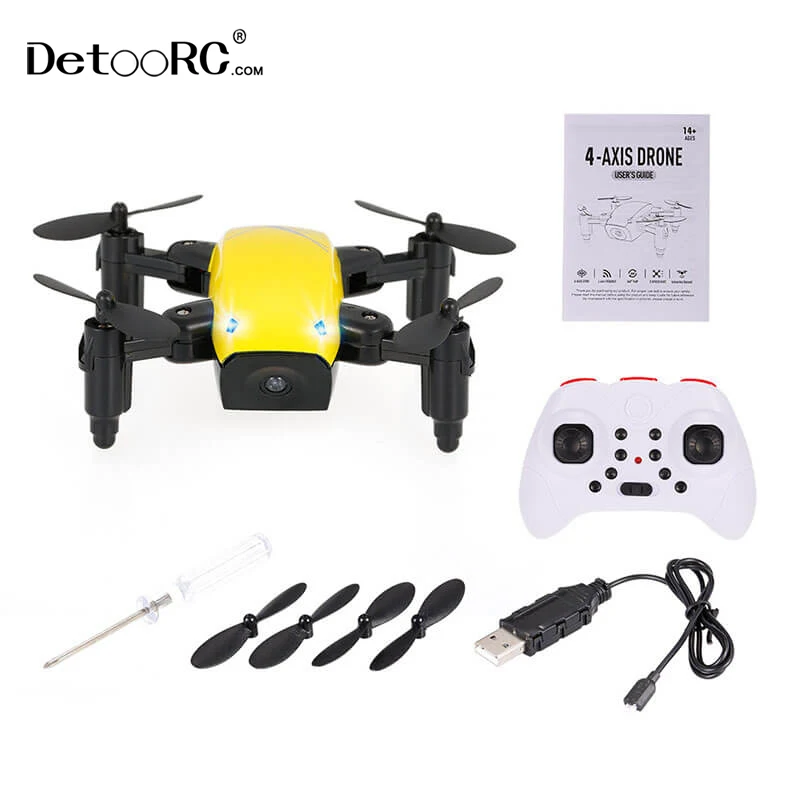 Detoo foldable pocket camera nano quadcopter with phone controlled flying drone