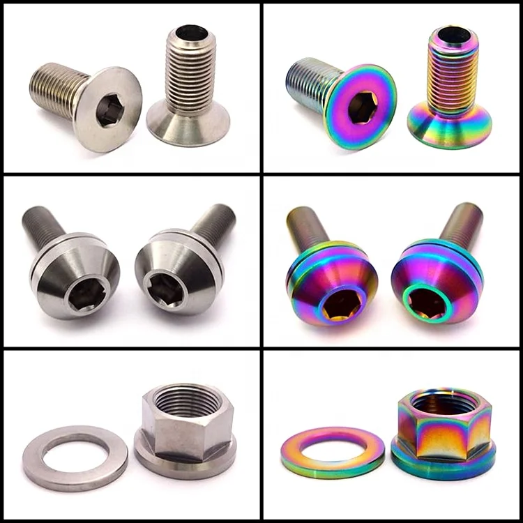 Colorful Titanium Metal Parts Bolts - Automobile Wheel Converted Titanium Bolts & Nuts - Roulded Car Bolts Wheel - Motorbike