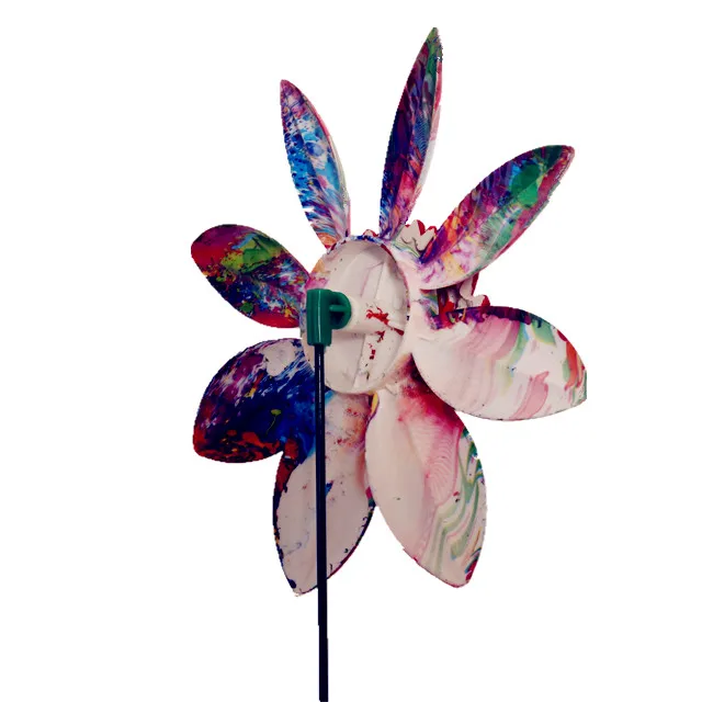 Osgoodway Multicolor Plastic Rose Windmill Hot Sale Indoor Balcony Decor Toy Garden Ornament & Stake Decoration for Home