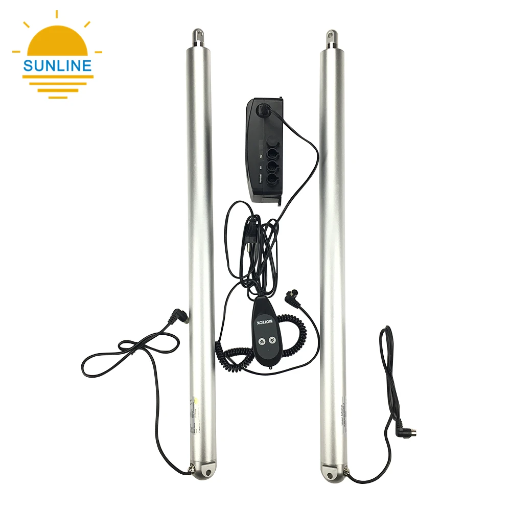 24V Synchronous sarellite antenna Actuator with power supply and manual controller Load Force 1500N Stroke 200mm
