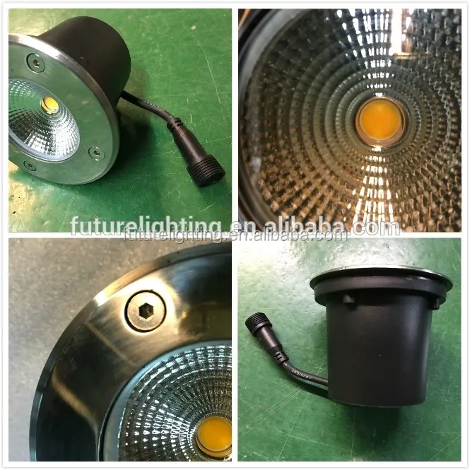 
Outdoor high power 5w COB color changing 12v 100-240v dimmable recessed led ground light 