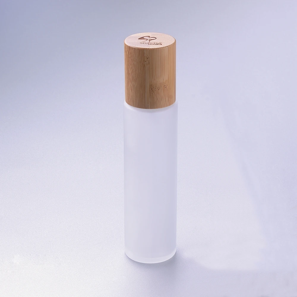 150ml diffuser cosmetic frosted 150ml glass serum bottle  with bamboo cap