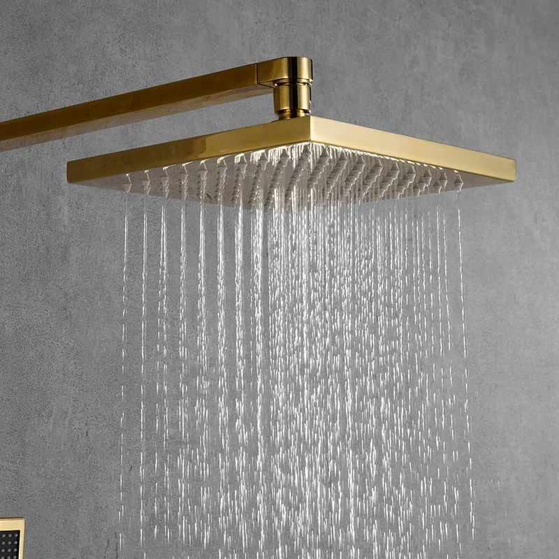 HIMARK modern bathroom wall mounted robinetterie salle de bain golden shower sets and faucets bath shower mixer