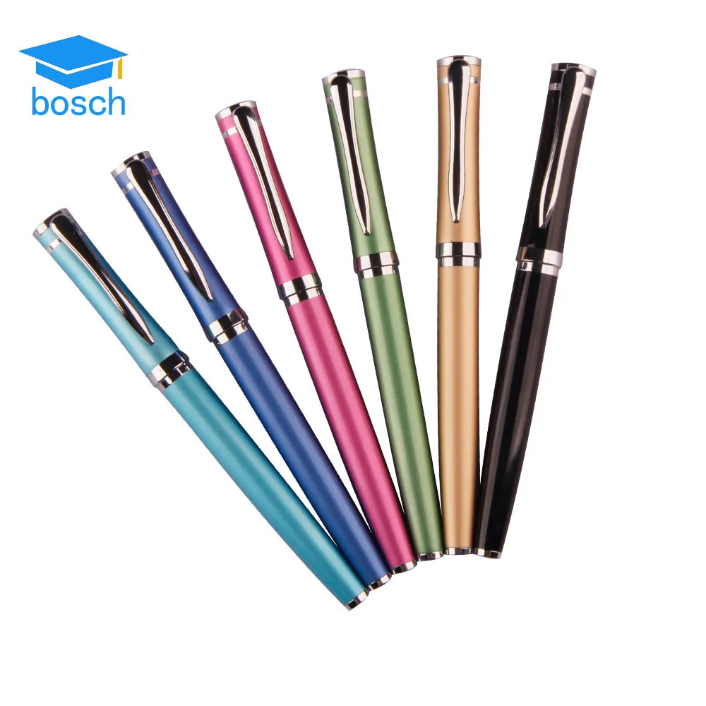 Cheap customized color lacquered body metal roller pen heavy metal gel ink pen with your logo