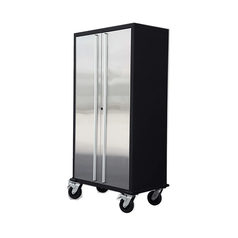 72' Mobile Stainless Steel Garage cabinets with three adjustable shelf