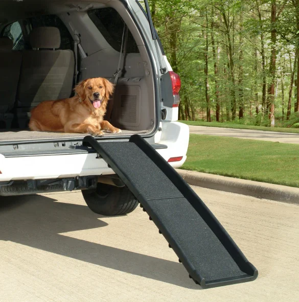 
Small Large Pet Plastic Ladder Ramps Dogs Folding Foldable Bed Adjustable & Stairs Stair Non Slip Dog Car Ramp For Car SUV 