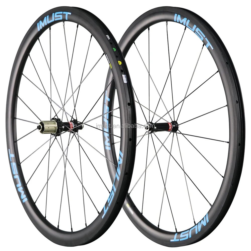 Straight pull Carbon aero wheels 38mm depth 25mm width for road bike