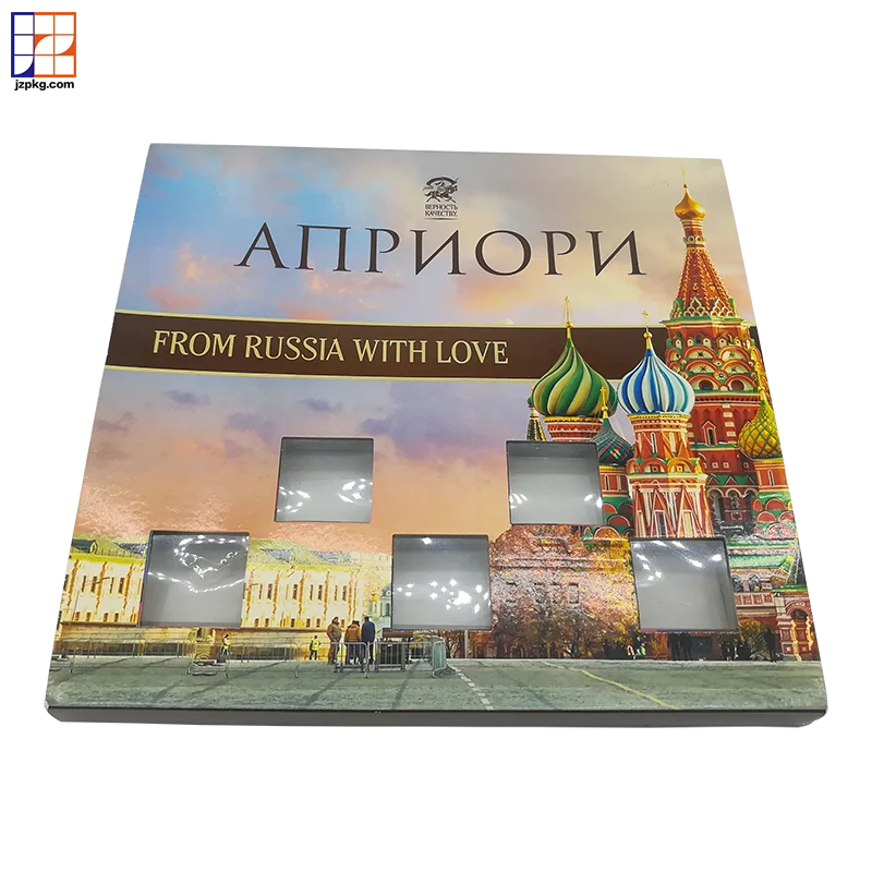 Custom logo paper box packaging display box with clear pvc window