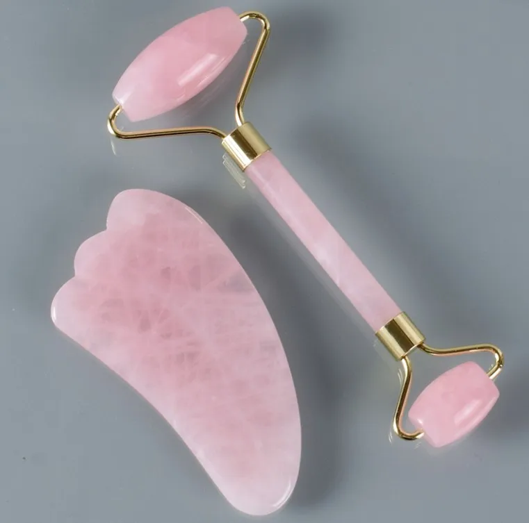 High Quality Rose Quartz Jade Roller And Gua Sha Kit For Women Beauty Care Gift