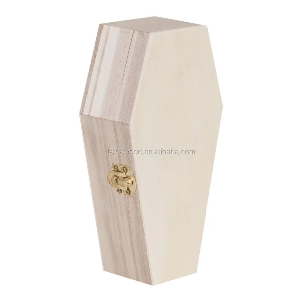 Unfinished Wood Coffin Boxes