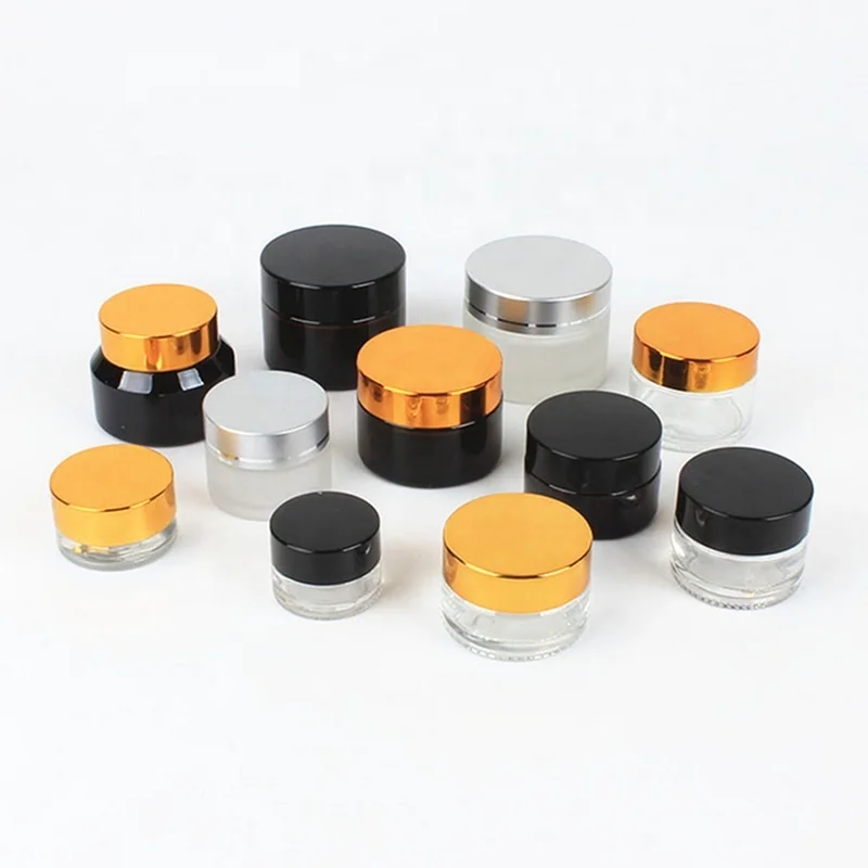 Popular 5g 15g 20g 30g 50g 100g Amber And Frosted  Brown Glass Cosmetic Cream Jar