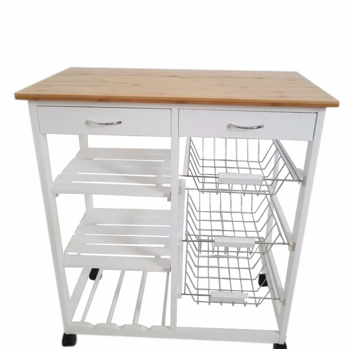 Подвижная Деревянная Кухонная Тележка с колесами