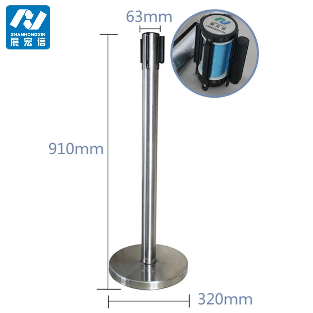 Basic Crowd Control Belt Barrier Stanchion for Bank Queue Line Control