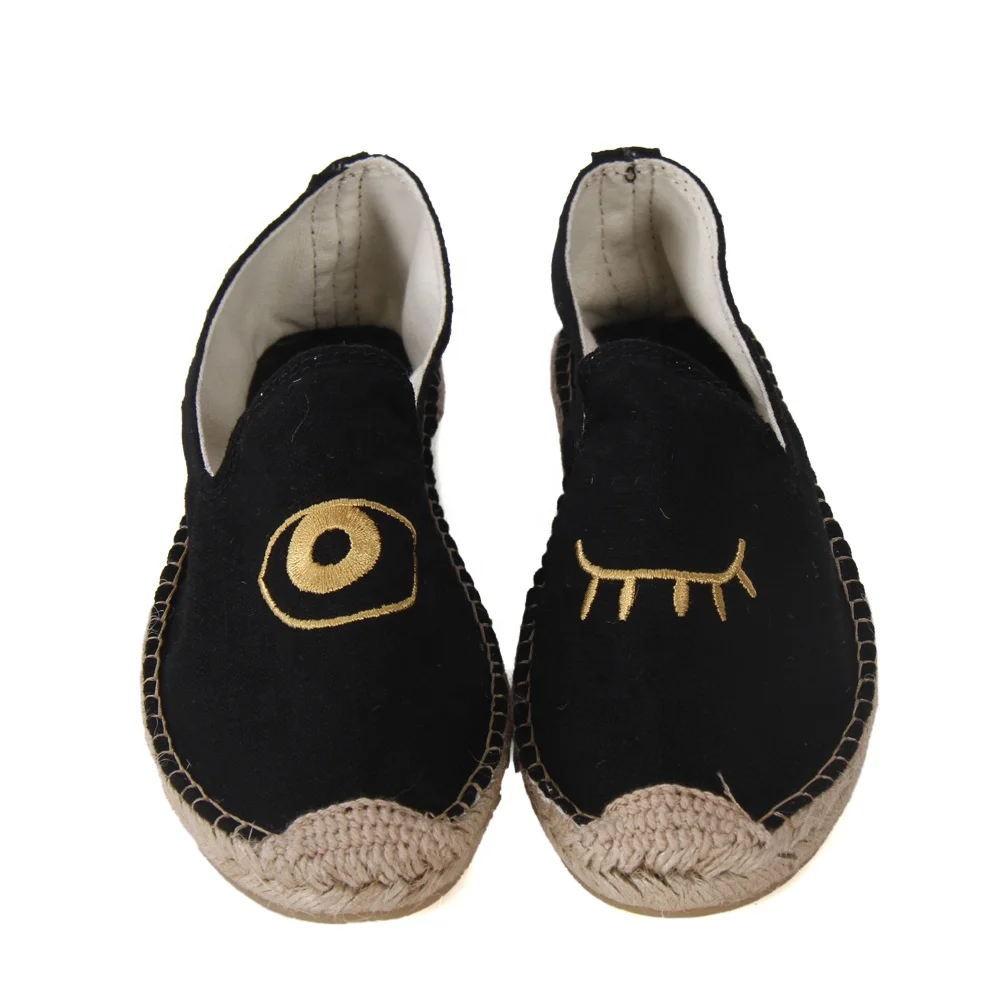 Wholesale Personalized Embroidery Cotton Linen Espadrilles