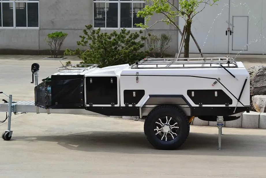 Rongcheng Fiberglass camping trailer rear folding LH-CPT-04F