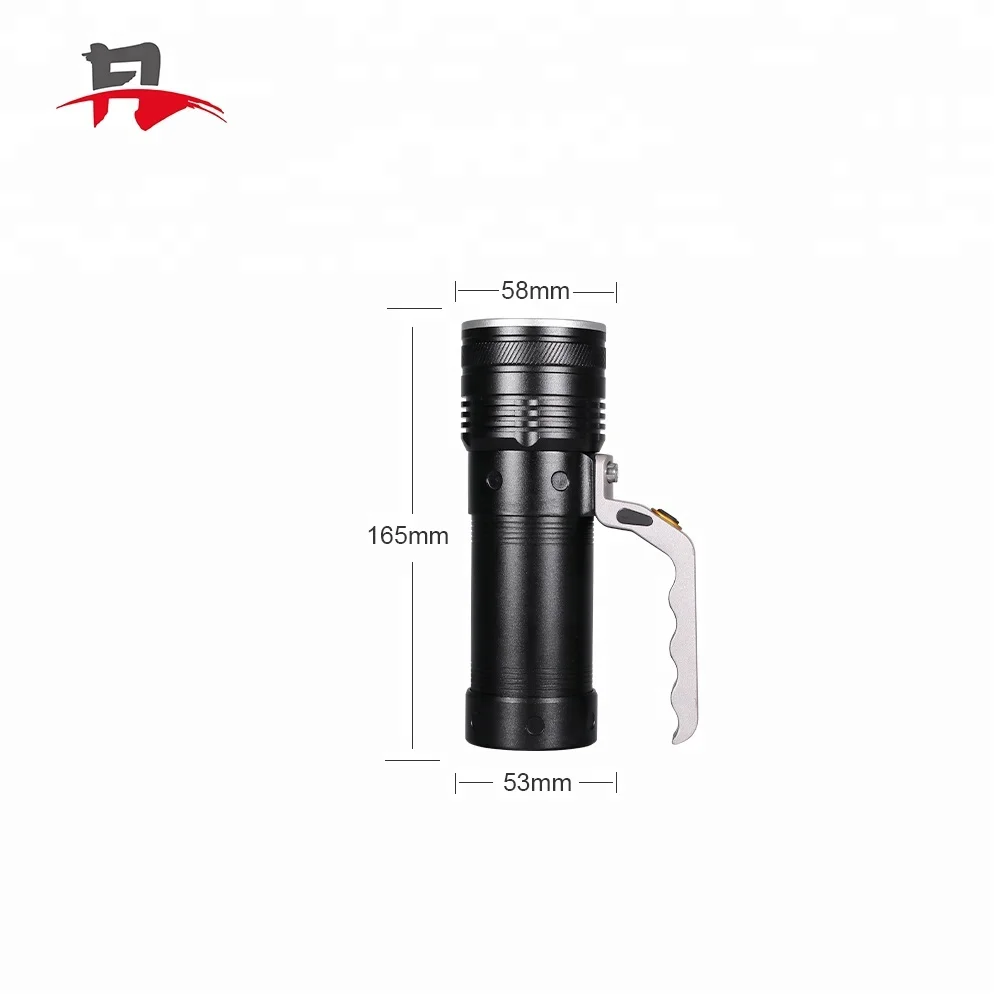 Outdoor Waterproof 1000LM Led Rechargeable Adjustable Zoomable Aluminum Spotlight Super Bright Handheld Searchlight