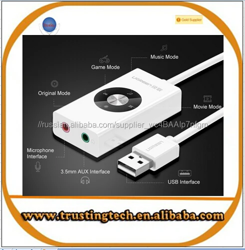 Ugreen USB Звуковая Карта USB Audio Extenal USB Звуковая Карта 5.1 Аудио Микрофон Разъем Для Наушников Адаптер для Портативных П