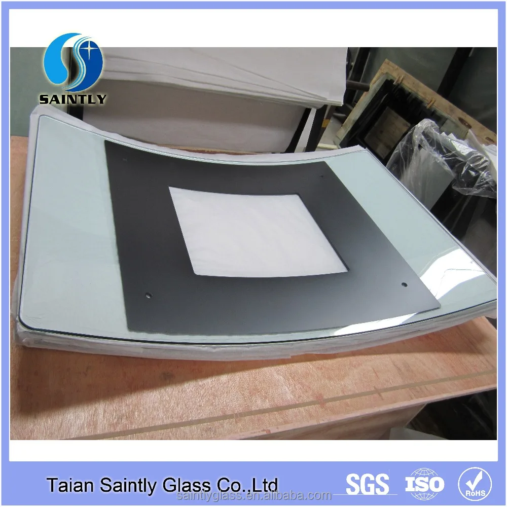 High quality 4mm  5 mm curved tempered ceramic glass for fireplace glass panel
