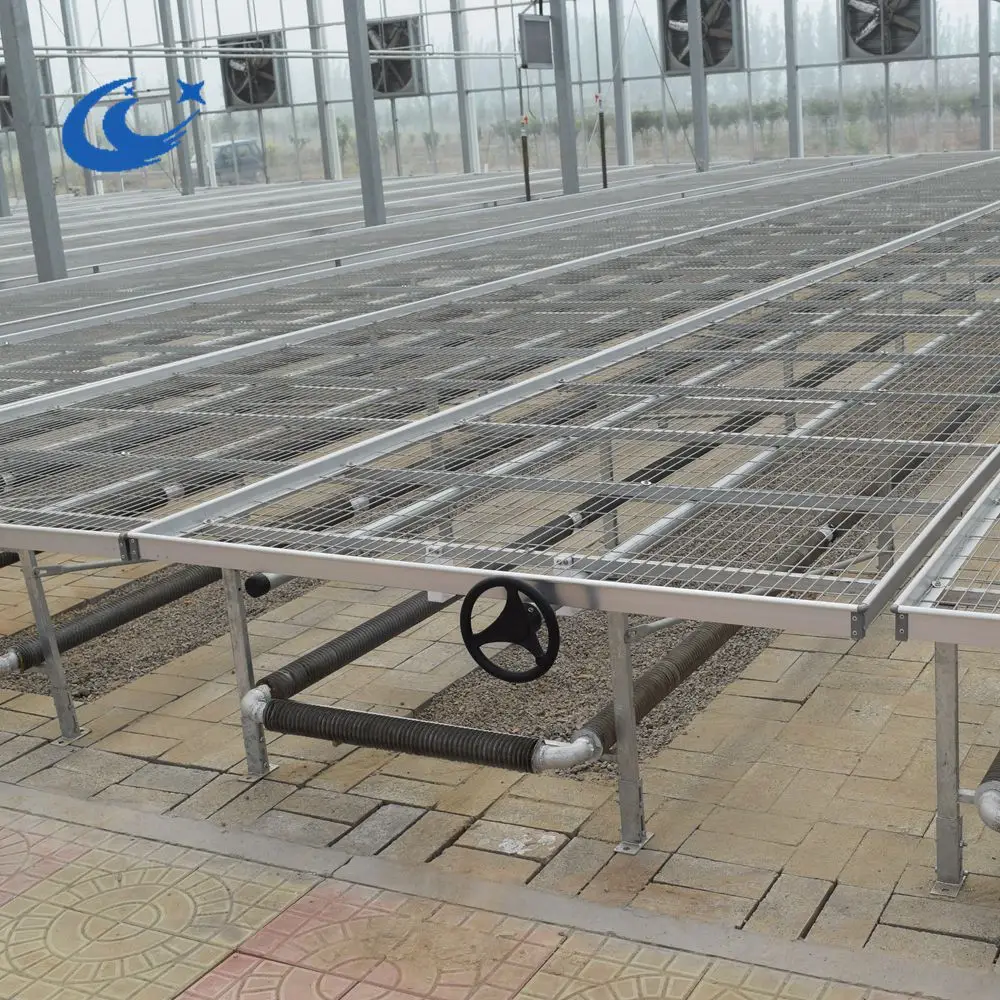 Greenhouse Steel Mesh Rolling Bench/Welded Mesh Tables(Max length 30m)