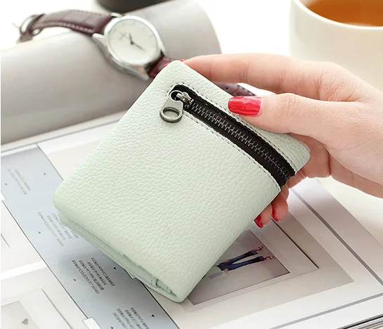hot sell mini pu leather card holder pocket money woman wallet