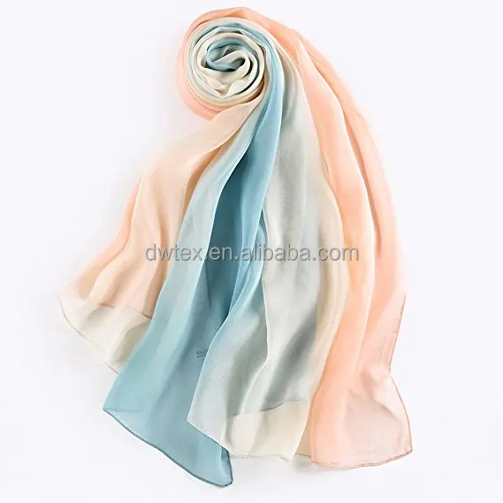 Avon Audit wholesale cheap price pure silk scarf gradient ramp colorful scarf