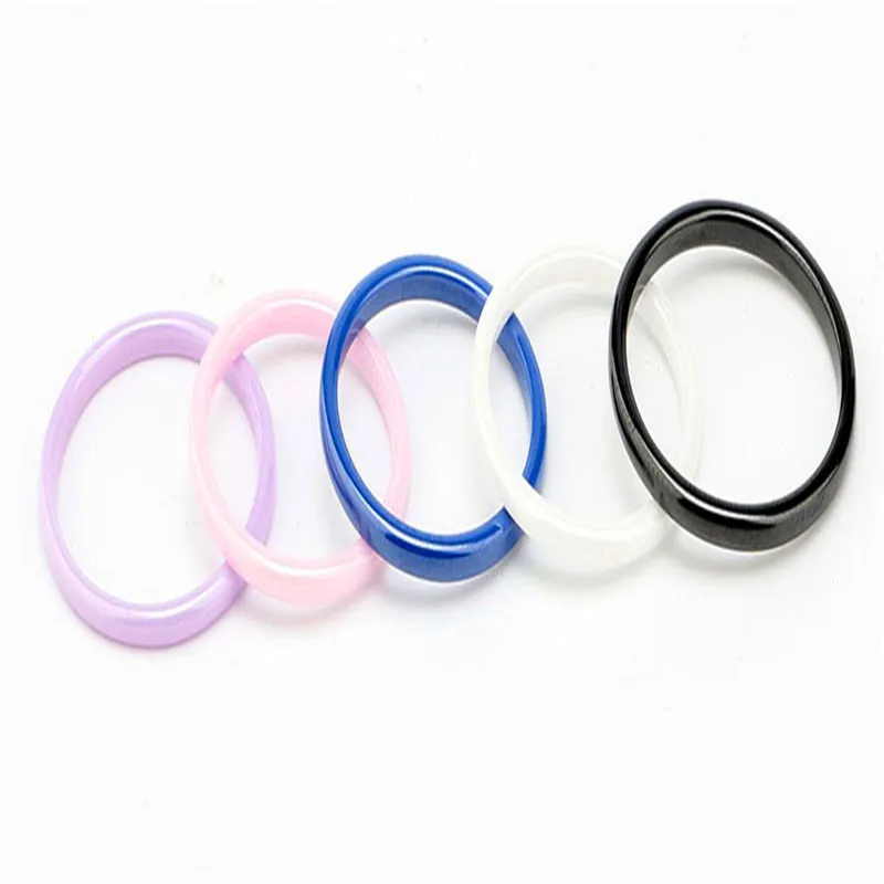 
2MM Female Simple Round Finger Ring Small Pink/Blue/Purple Color Ceramic Ring Vintage Wedding Engagement Rings For Women 