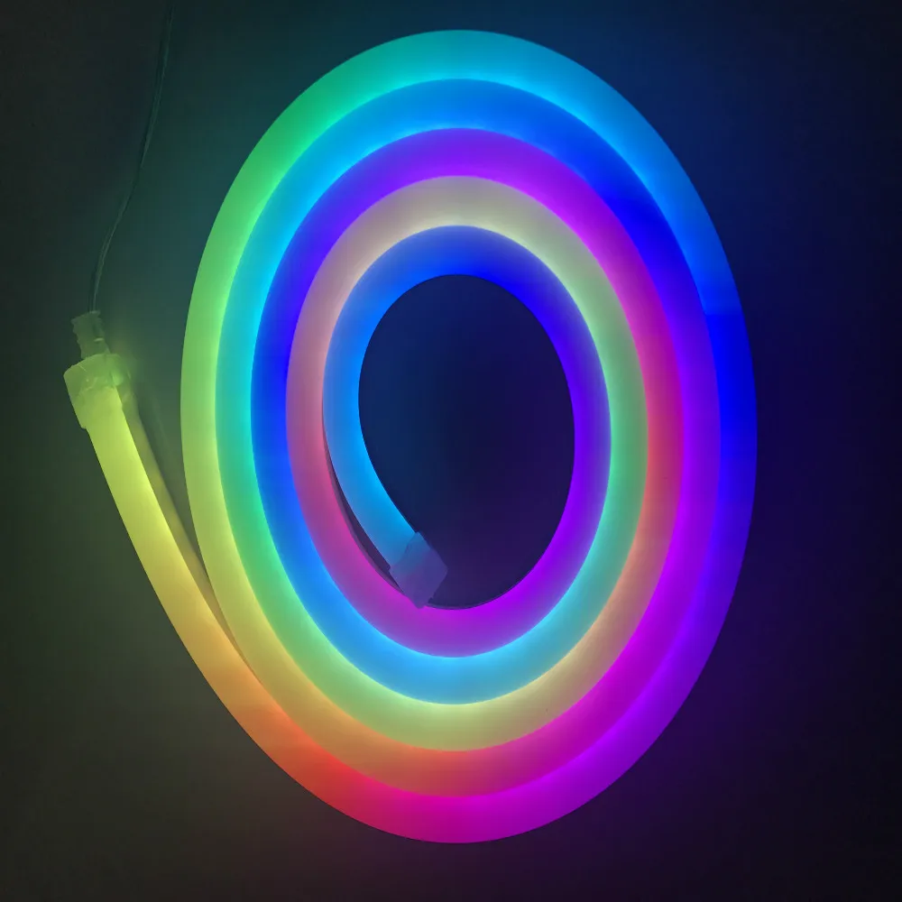 Silicon ip68 waterproof dream color flex strip 24V 60 pixel ws2812 ws2811 dmx rgb led neon flex