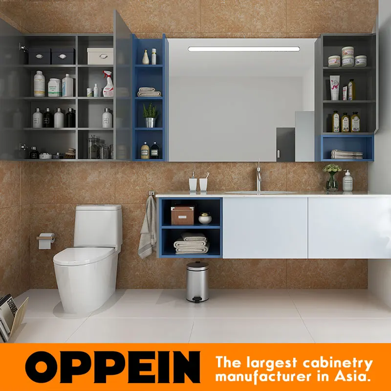 Black and White Acrylic Block Board Modern Bathroom Cabinet