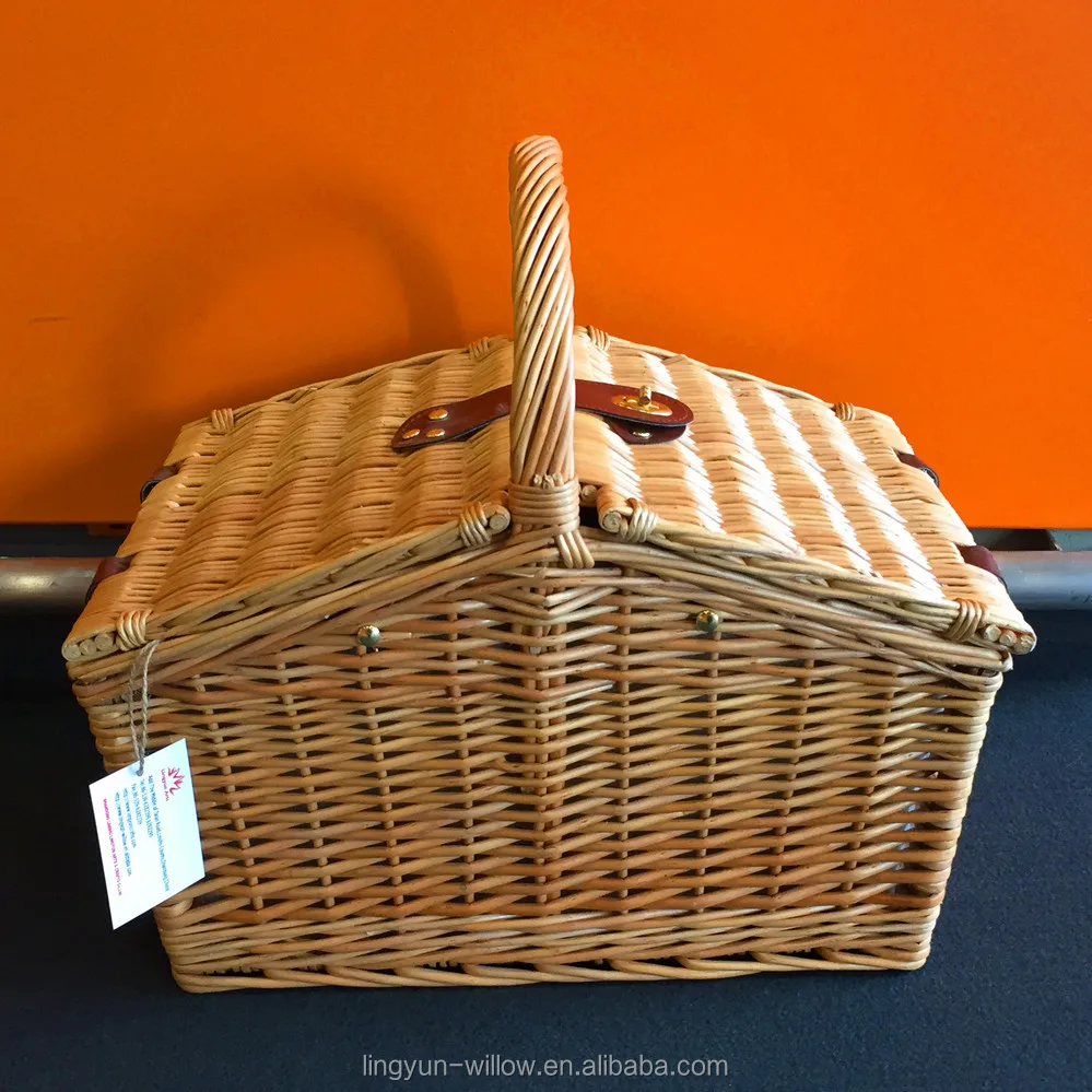 Естественный стиль хранения уникальный 6 человек в комплекте 4 Человек Классический плетеная корзина для пикника, корзина