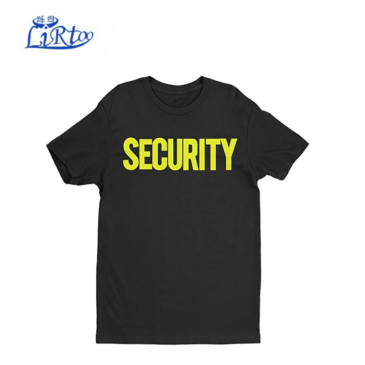 Security T-Shirt Front Back Print Mens Tee Staff Event Uniform Bouncer Screen Printed
