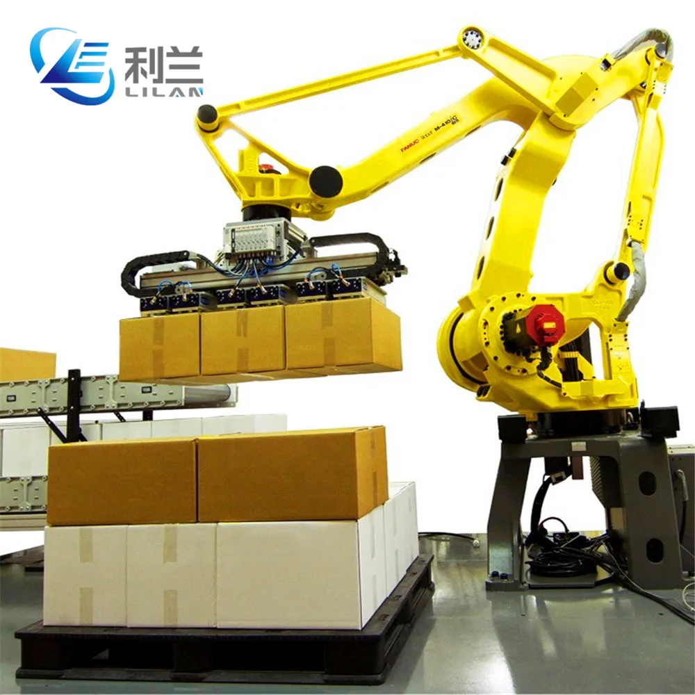 High productivity output industrial palletizer robot for rice bag for fertilizer stacking