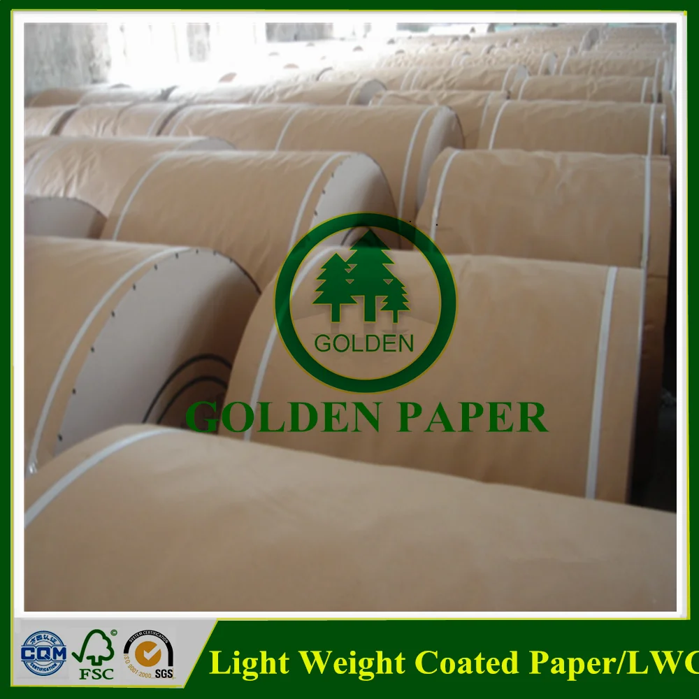64gsm 70gsm 80gsm LWC paper Light weight coated paper in sheet or roll