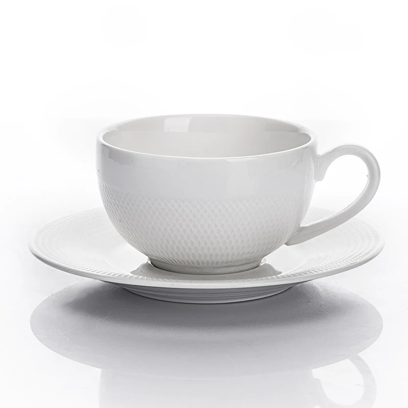 Набор кофейных чашек из белого фарфора для ресторана, оптом, идея для нового продукта, 2019 керамическая кофейная чашка для свадебного отеля <