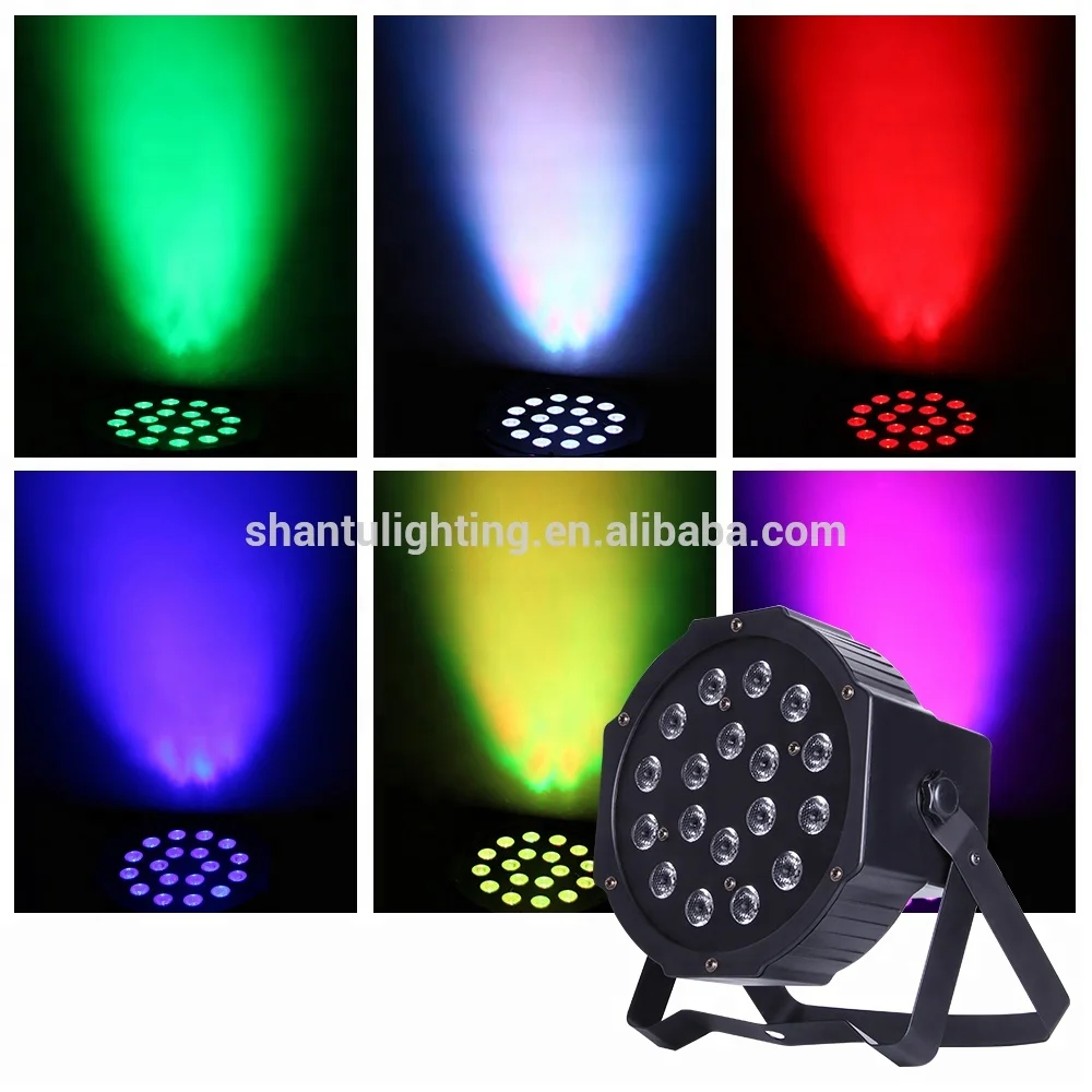 baisun 18pcs led par light RGB 3 IN 1 colorful plastic lighting for home party disco bar lighting