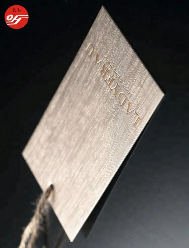 
Custom Black Cardboard Good Quality Embossed Logo Hang Tag for Clothing 