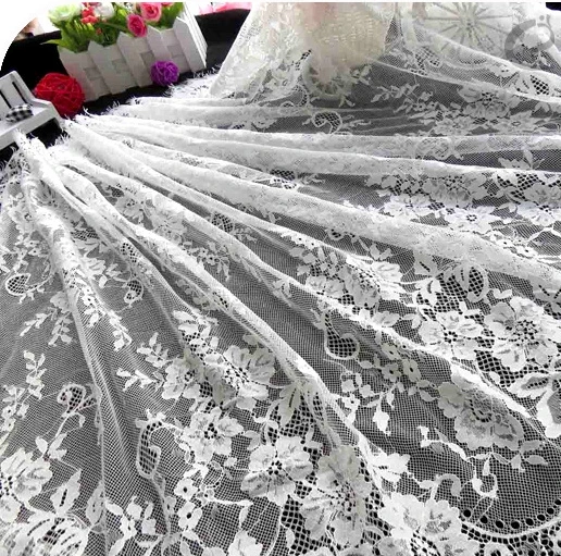 Hot Sale 72CM French Eyelash Embroidered Lace Fabric French Bridal Lace Fabric For Garment