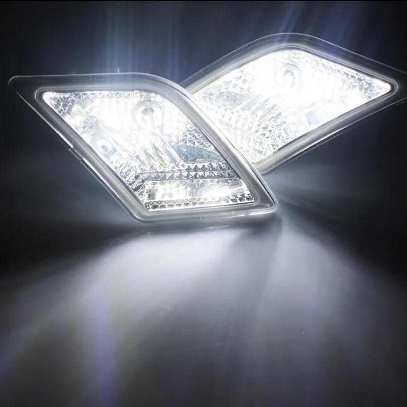 Clear Lens Side Marker Lights w/White LED For 2008-2011 Mercedes Benz W204 C250 C300 C350 C63 AMG Side Marker Lights
